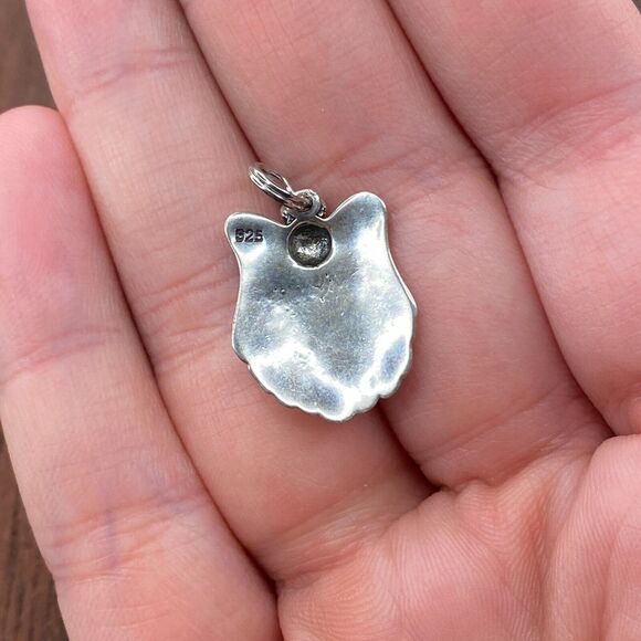 Vintage 925 Sterling Silver Angel with Bow and Wings Pendant Bracelet Charm - Picture 2 of 3